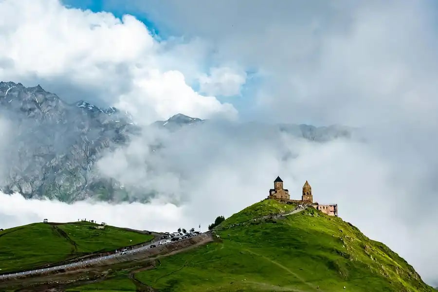 Kazbegi valley panorama