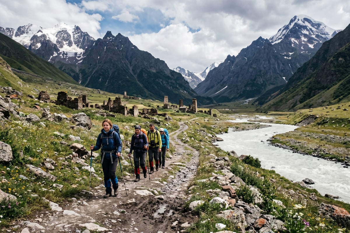 The remote and green Truso Valley stretching into the mountains